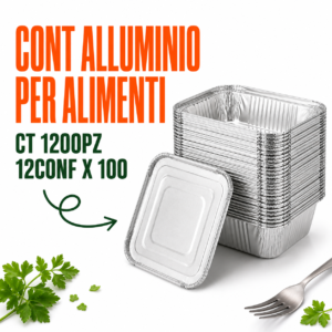 CONT ALLUMINIO PER ALIMENTI CT 1200PZ ( 12CONF X 100 )