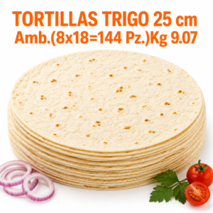 TORTILLAS TRIGO 25 cm Amb.(8x18=144 Pz.)Kg 9.07