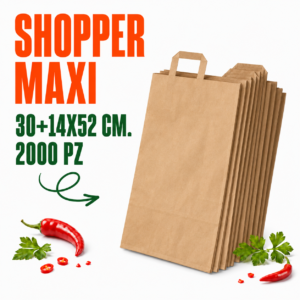 SHOPPER MAXI 30+14X52 CM. 2000 PZ