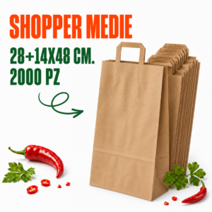 SHOPPER MEDIE 28+14X48 CM. 2000 PZ
