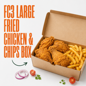 FC3 Large Fried Chicken chicken & chips Box 1x200 Dim. 117x219x76mm