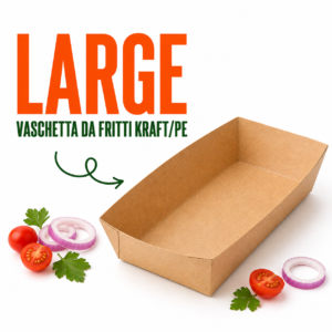 Large vaschetta da fritti KRAFT/PE cm.19,5X16, 5X5,5 h - Pz/conf. 125