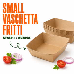 Small vaschetta fritti Kraft/Avana 13X8,5X3, 5h 200ml - 125pz