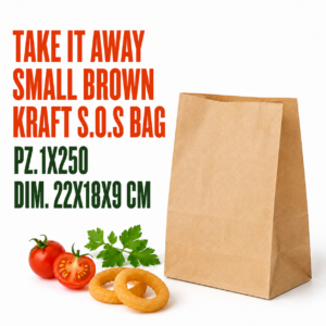 Take It Away Small Brown Kraft S.O.S Bag.Pz.1x250 Dim. 22x18x9 cm